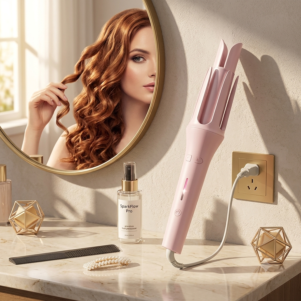 Automatic hair curler close-up of ceramic barrel