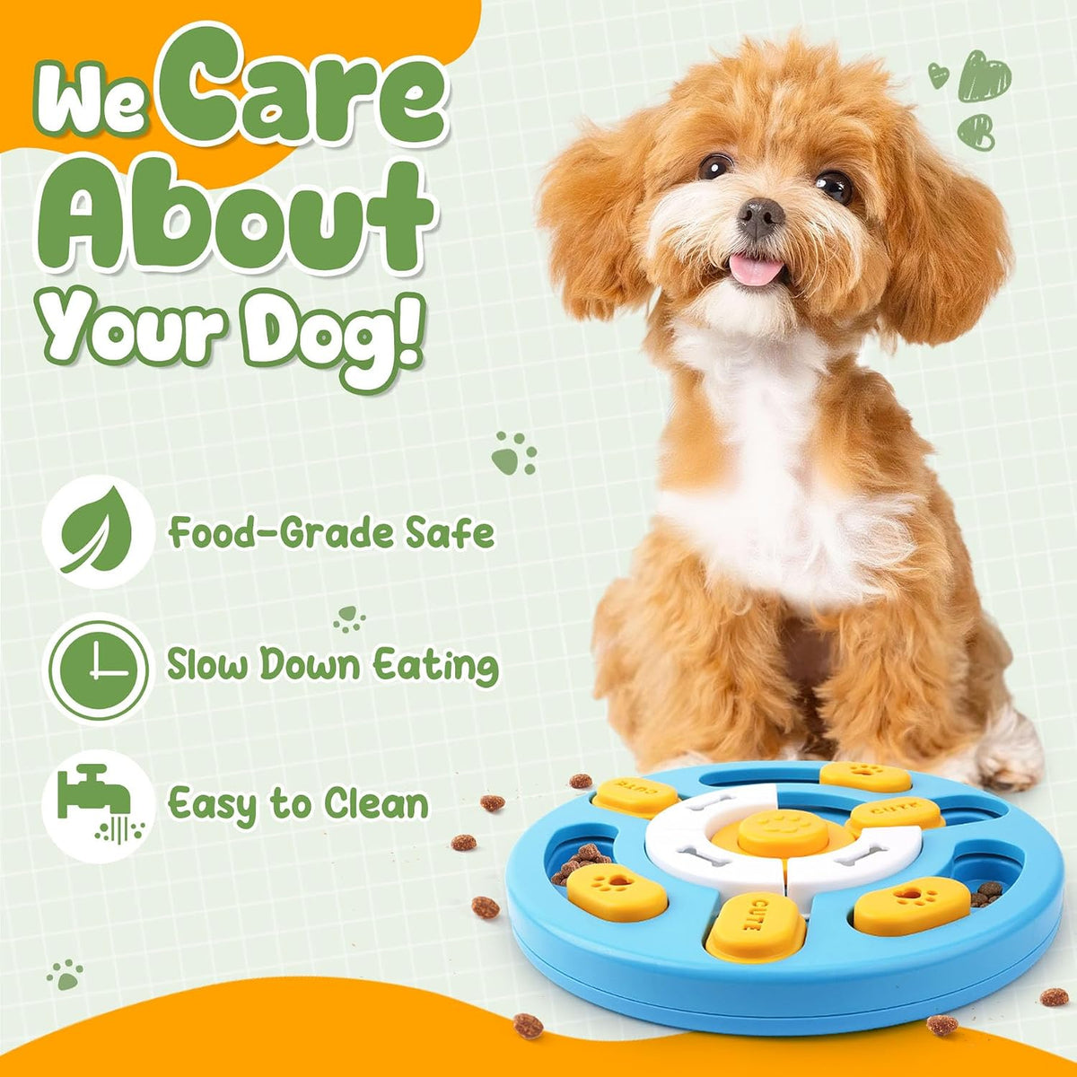 KIPRITII Dog Enrichment Toys with Lick Mat, Puzzle Toy & Slow Feeder