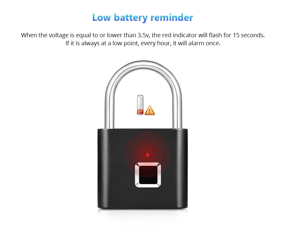 TouchLock™ Rechargeable Fingerprint Padlock