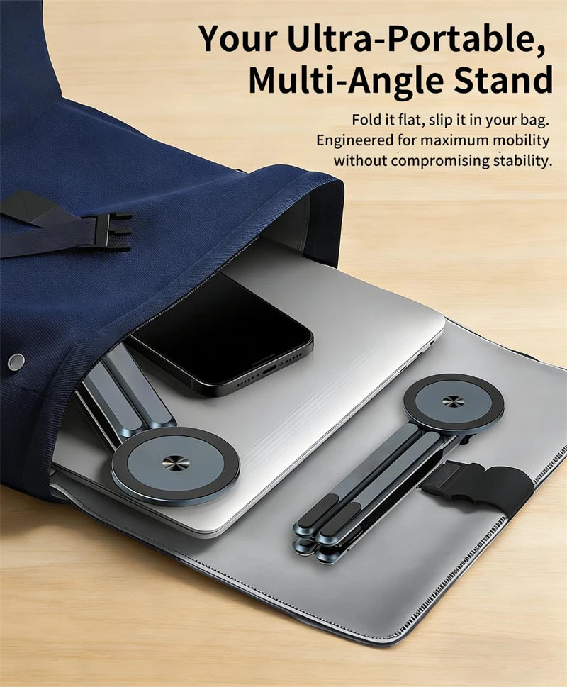 FlexRise™ Foldable Multi-Device Stand – 8-Level Height, Phone, Tablet & Laptop