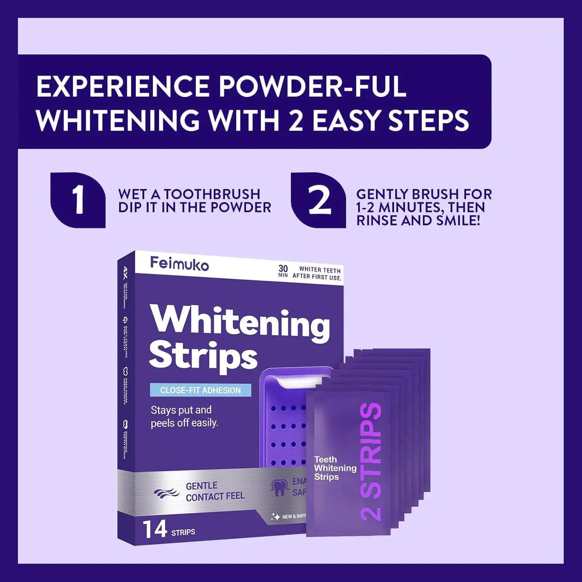 PearlPop™ Purple Whitening Strips – 14 or 28 Strips