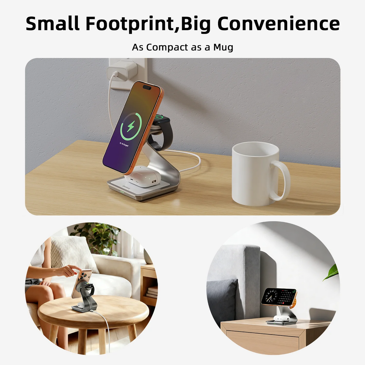 MagDock™ 3-in-1 Magnetic Wireless Charging Station