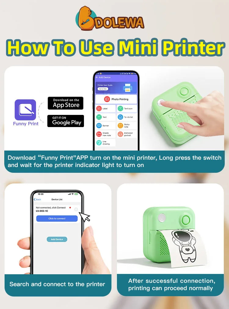 LabelPop™ Mini Thermal Sticker & Photo Printer