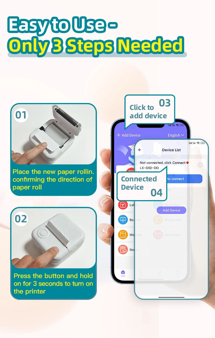 LabelPop™ Mini Thermal Sticker & Photo Printer