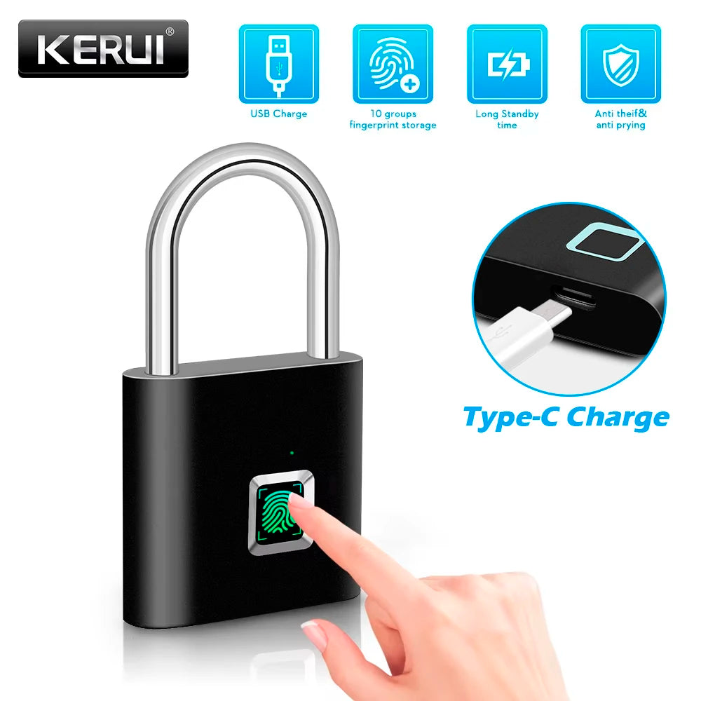 TouchLock™ Rechargeable Fingerprint Padlock