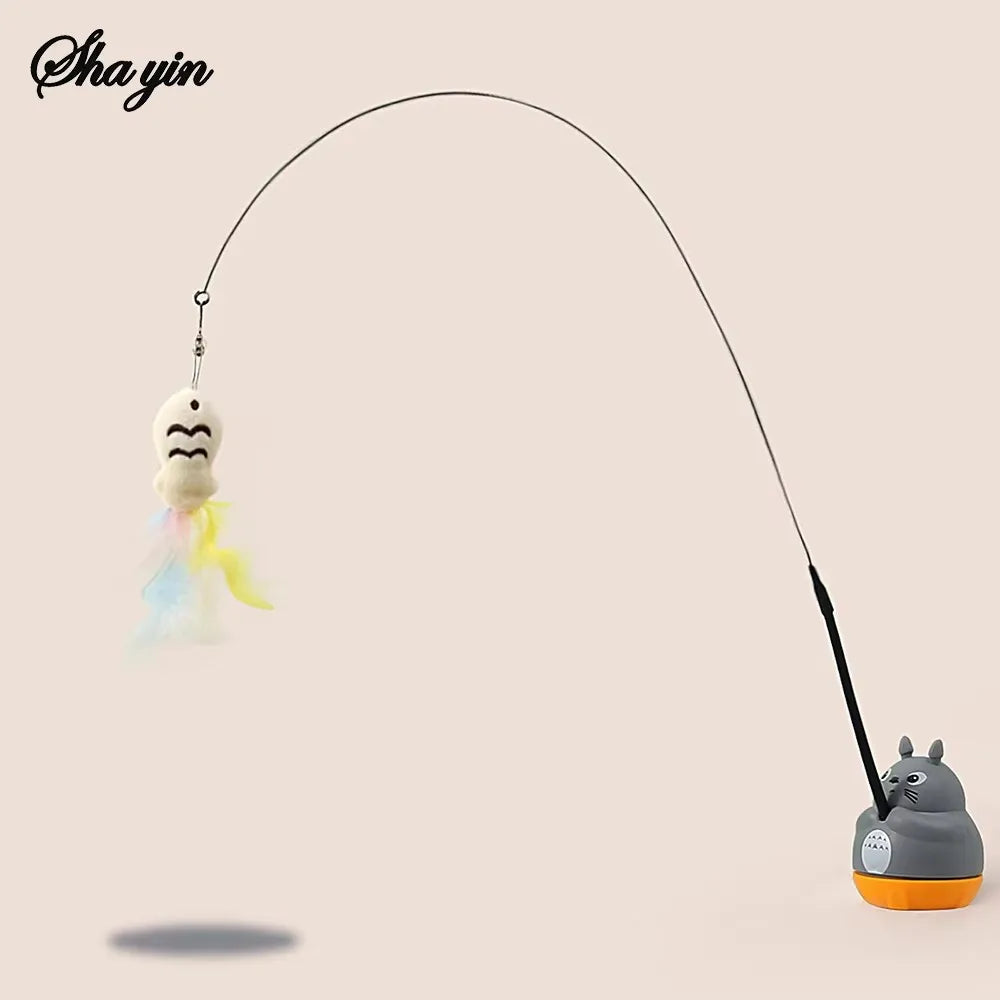PounceSpin™ 360° Interactive Feather Cat Toy with Suction Cup Base