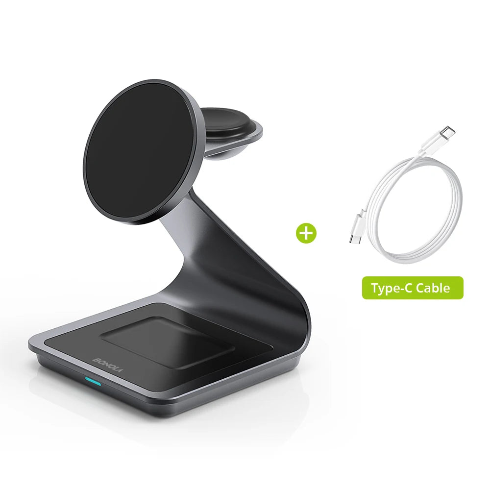 MagDock™ 3-in-1 Magnetic Wireless Charging Station