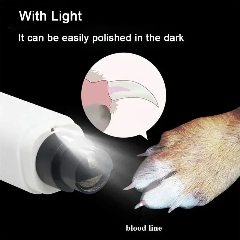 PawBuff™ USB Rechargeable Pet Nail Grinder with LED Light