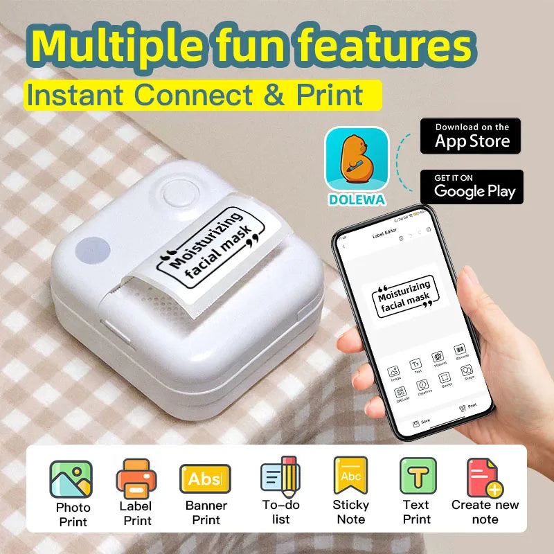 LabelPop™ Mini Thermal Sticker & Photo Printer