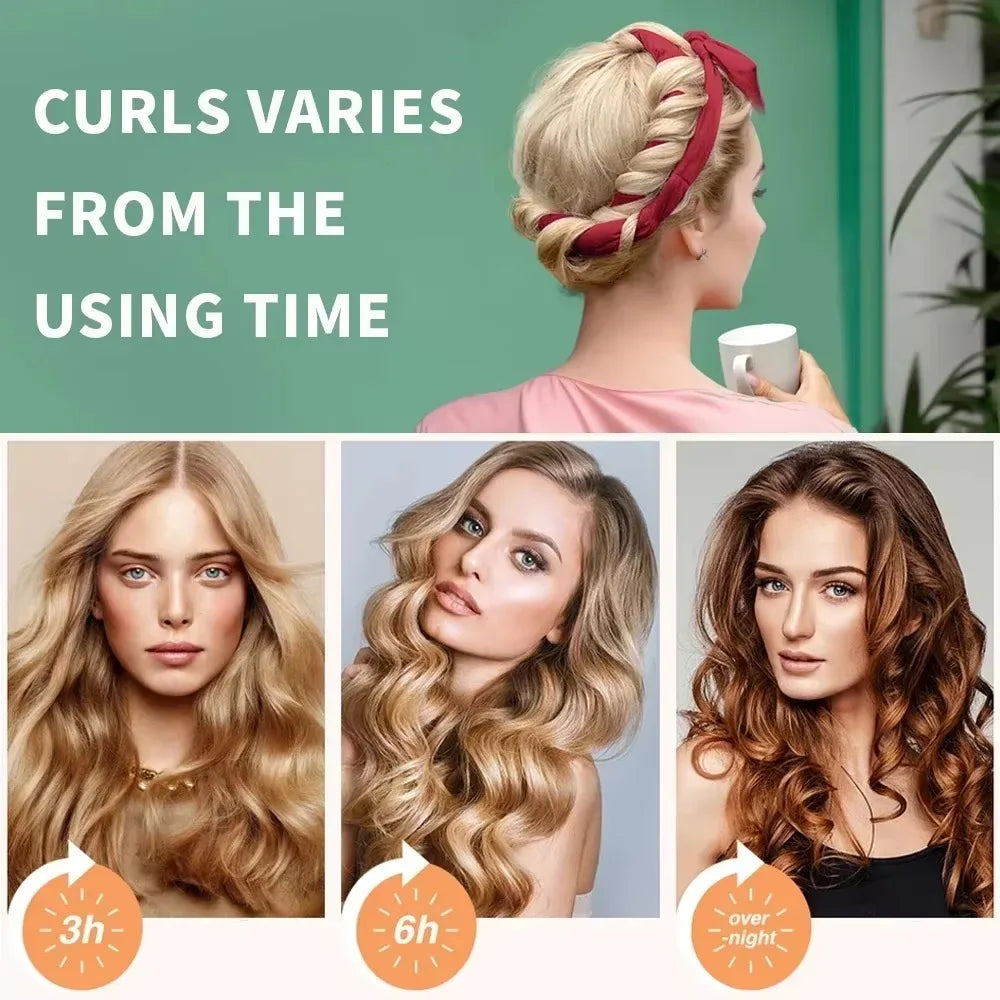 SilkWave™ Heatless Curler Headband – Overnight Curls | 4 Colors
