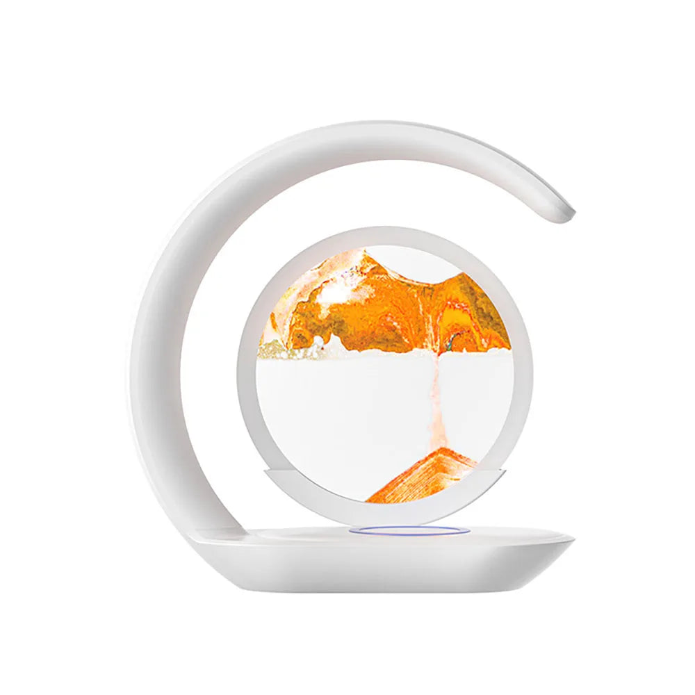 SandGlow™ Sand Art Lamp with Wireless Charger