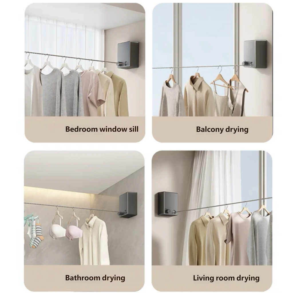 LineNest™ Retractable Wall-Mount Clothesline