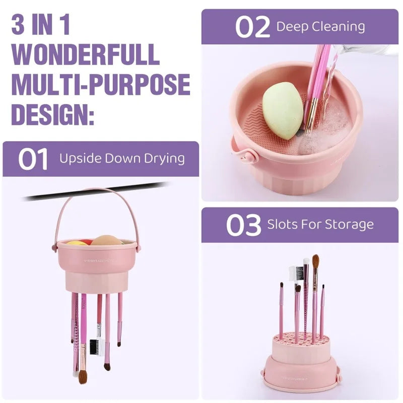 BrushBloom™ 3-in-1 Silicone Makeup Brush Cleaner Mat