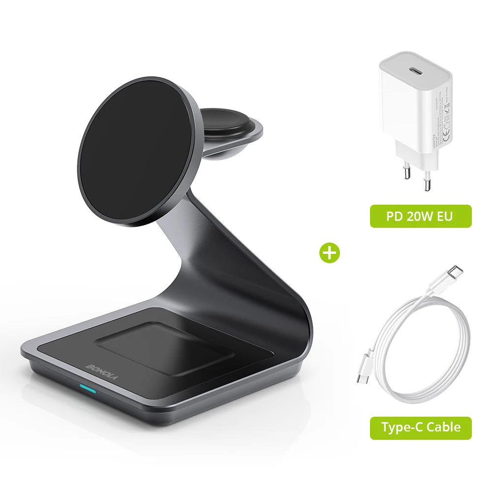 MagDock™ 3-in-1 Magnetic Wireless Charging Station