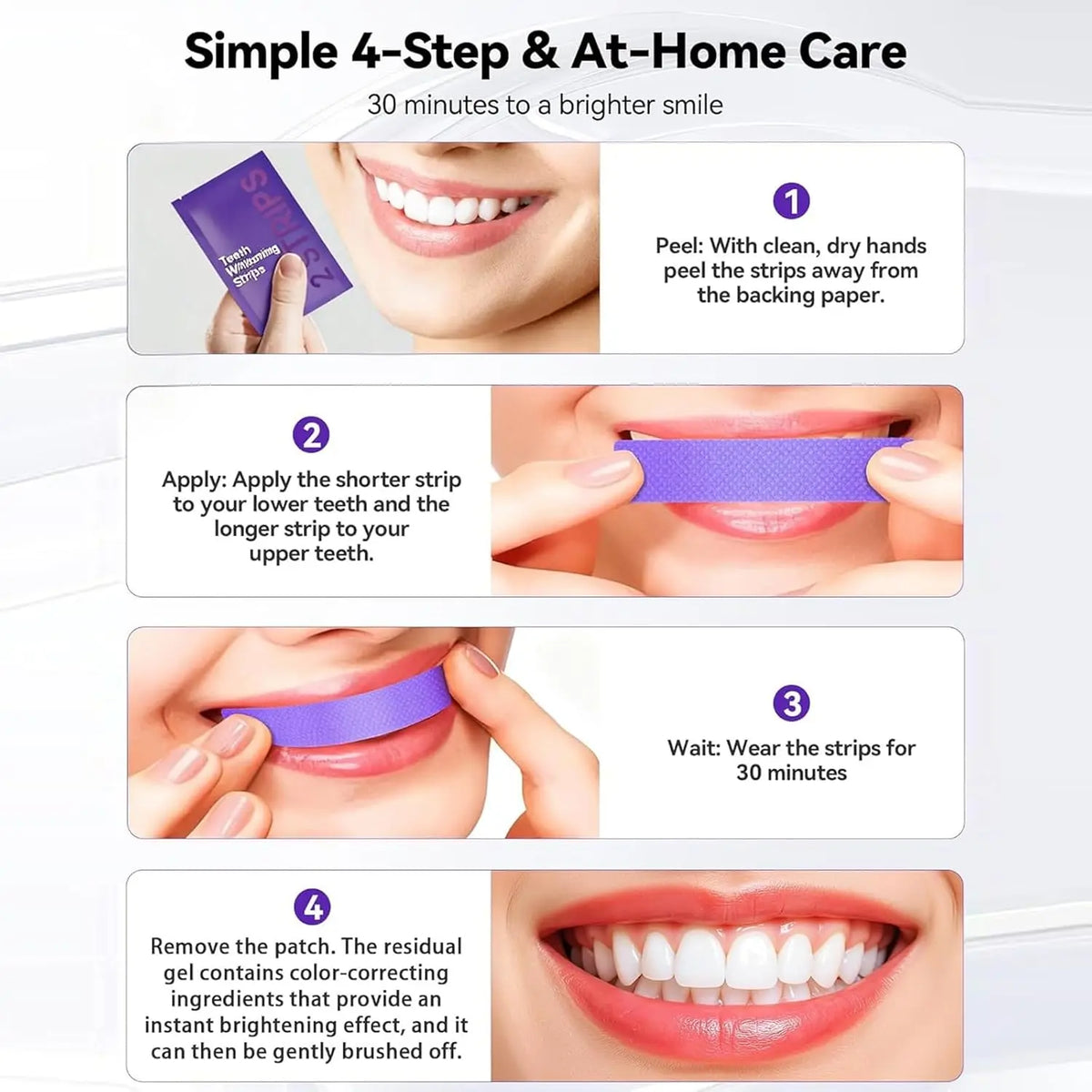 PearlPop™ Purple Whitening Strips – 14 or 28 Strips