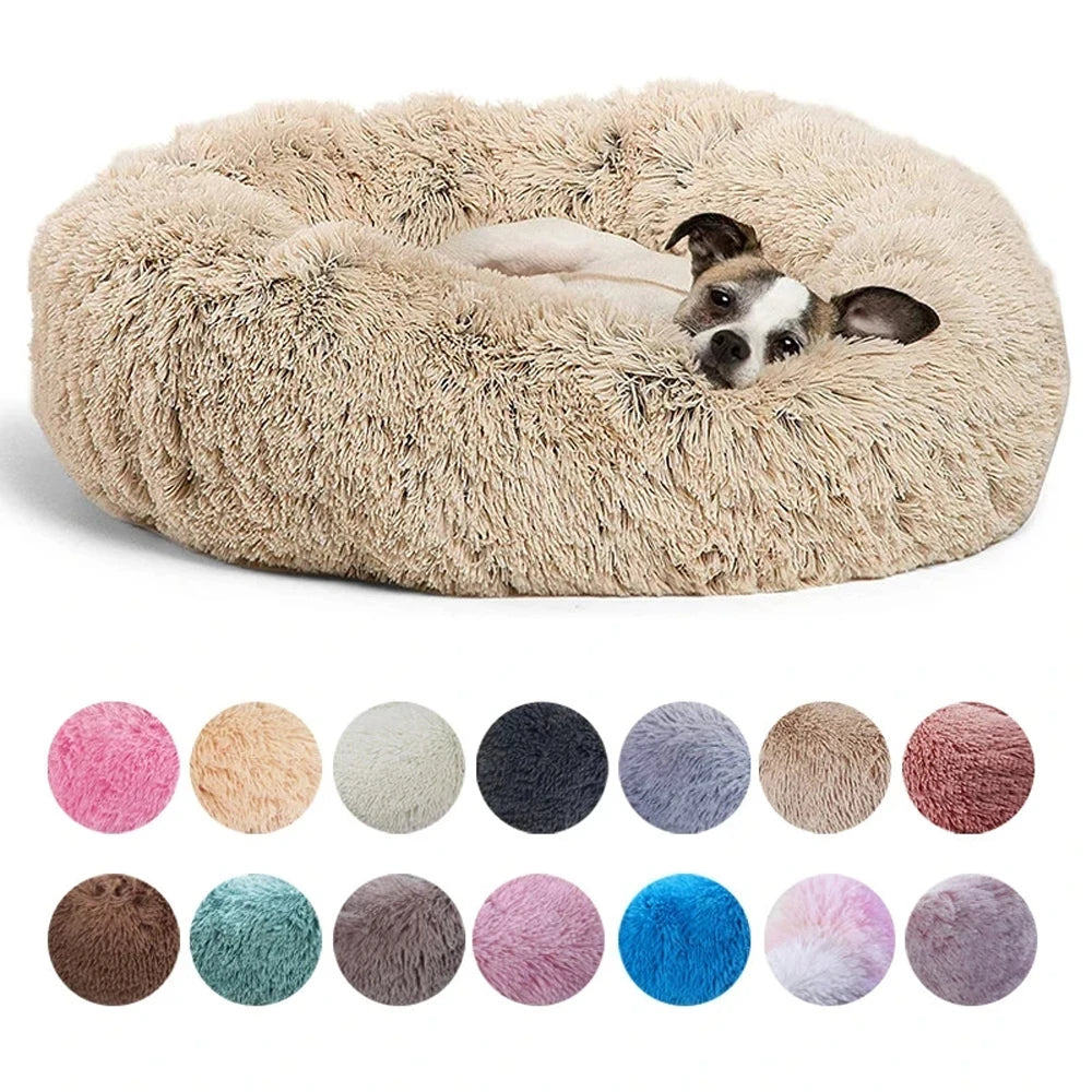 CalmPaw™ Donut Pet Bed – Plush Calming Bed for Dogs & Cats