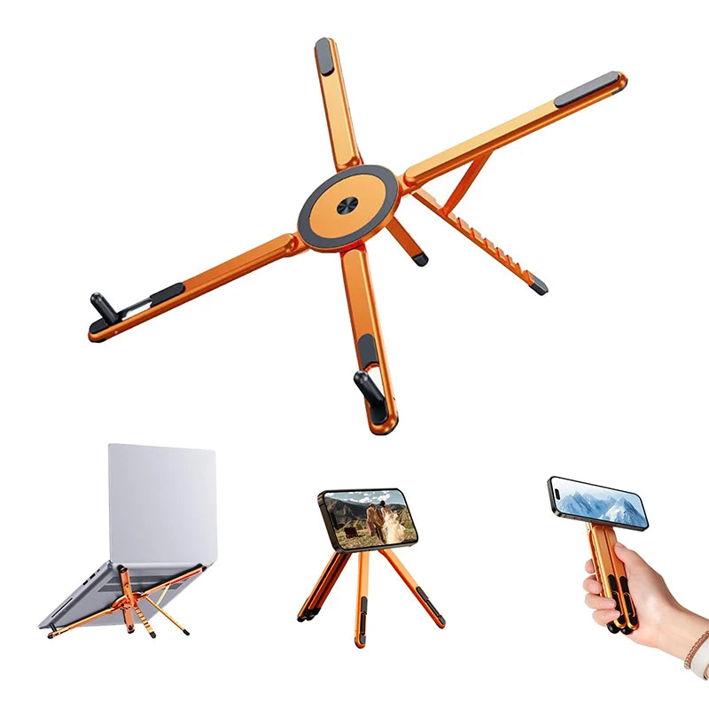 FlexRise™ Foldable Multi-Device Stand – 8-Level Height, Phone, Tablet & Laptop