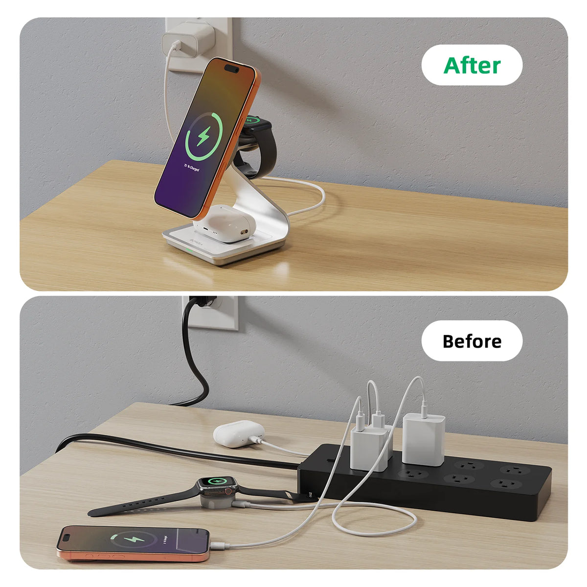 MagDock™ 3-in-1 Magnetic Wireless Charging Station