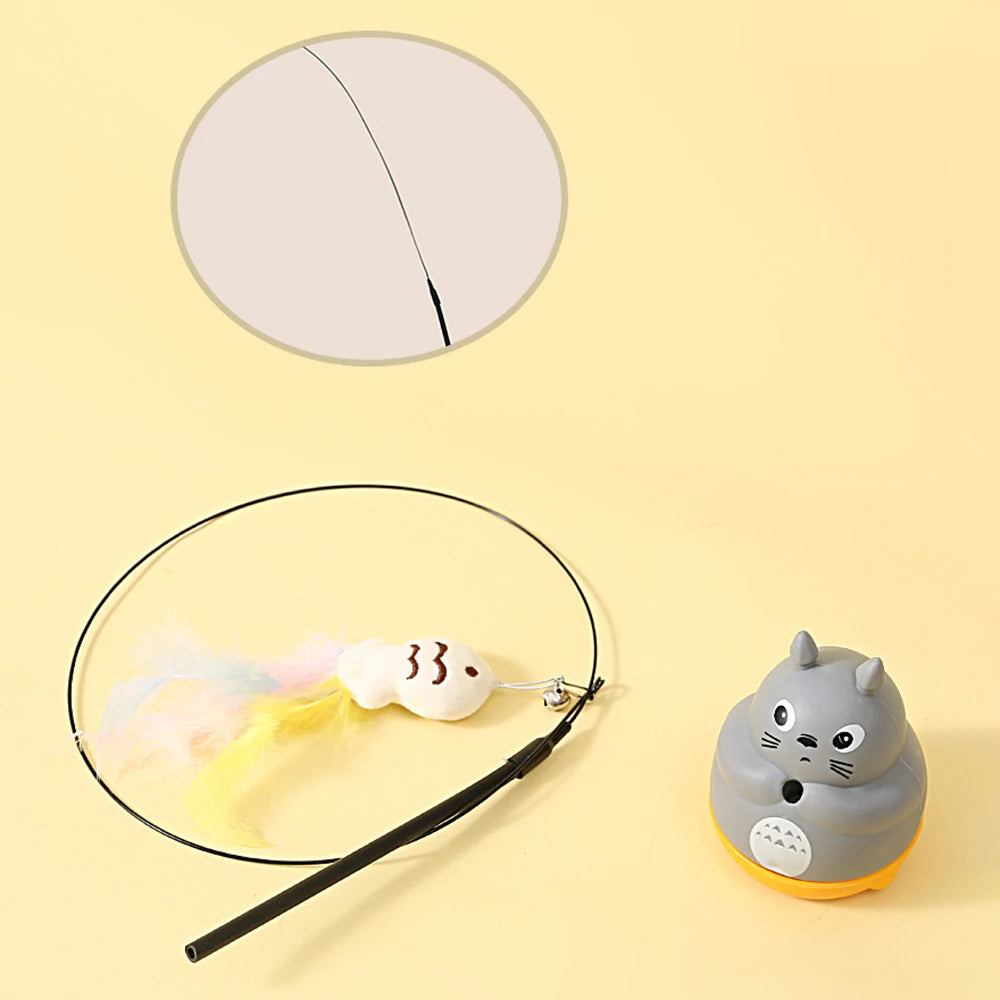 PounceSpin™ 360° Interactive Feather Cat Toy with Suction Cup Base