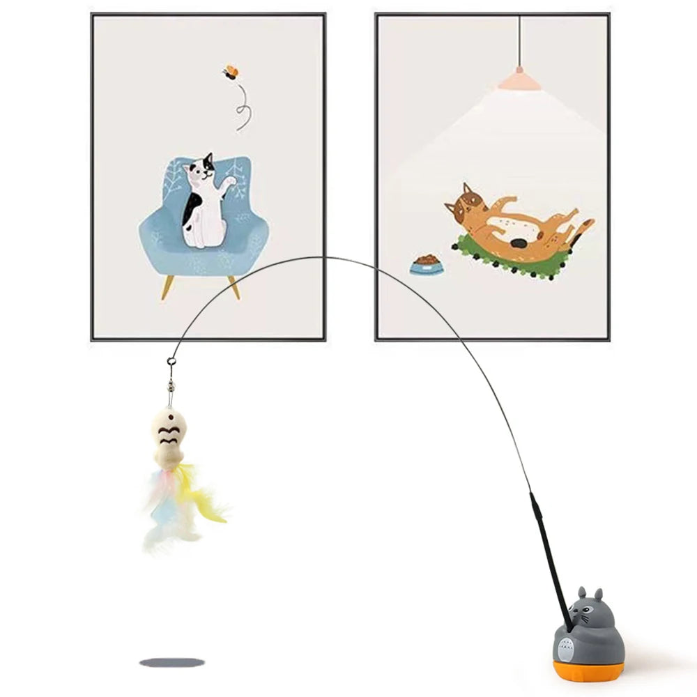 PounceSpin™ 360° Interactive Feather Cat Toy with Suction Cup Base