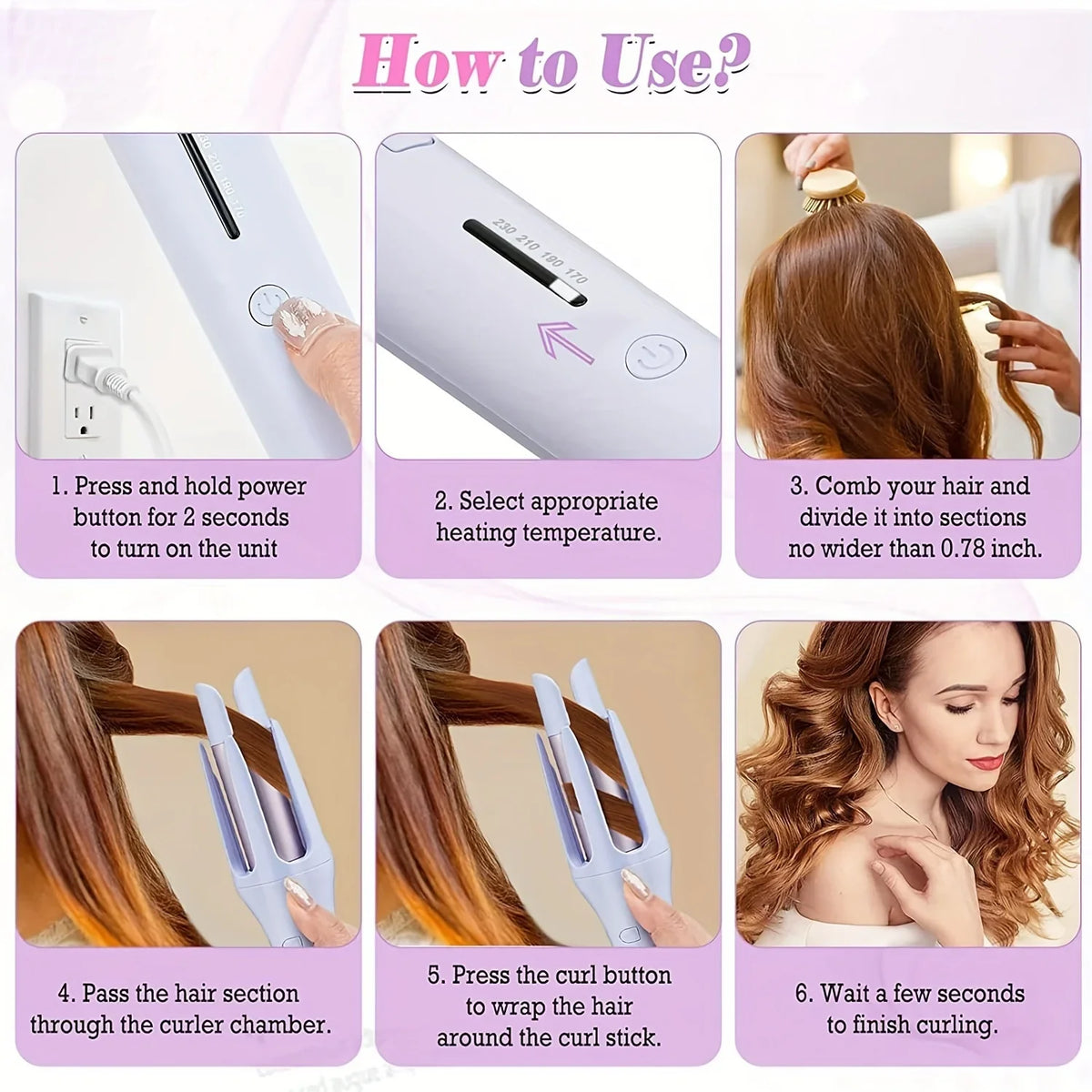 Automatic hair curler product photo