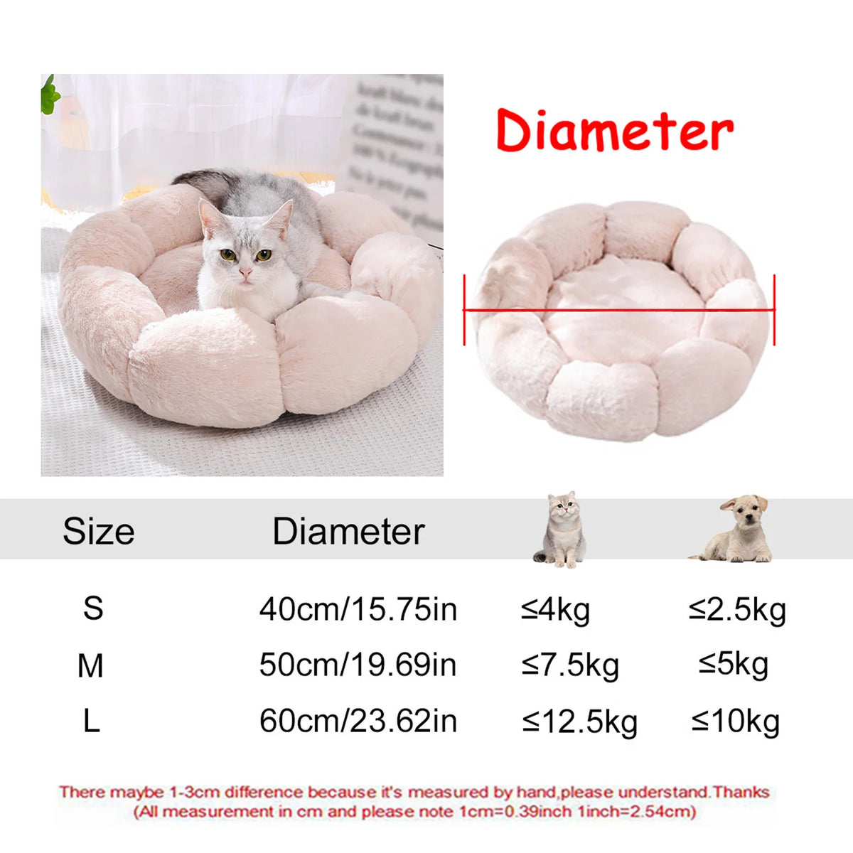 CalmPaw™ Donut Pet Bed – Plush Calming Bed for Dogs & Cats