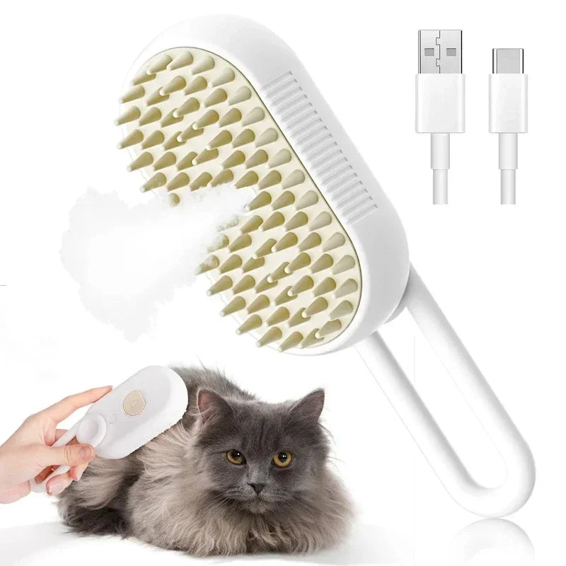 MistPaw™ Rechargeable Pet Grooming Brush with Spray