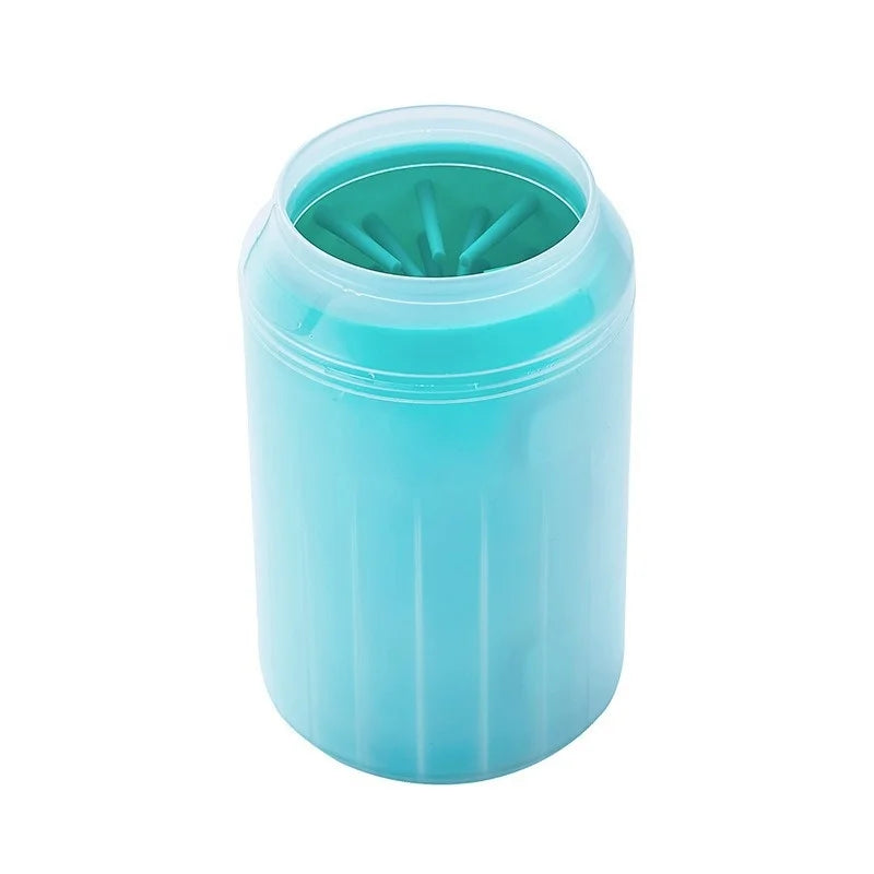 Turquoise plastic container with lid on a white background