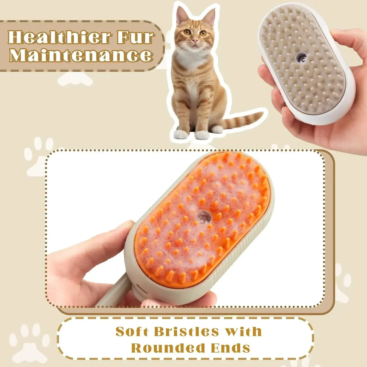 MistPaw™ Rechargeable Pet Grooming Brush with Spray