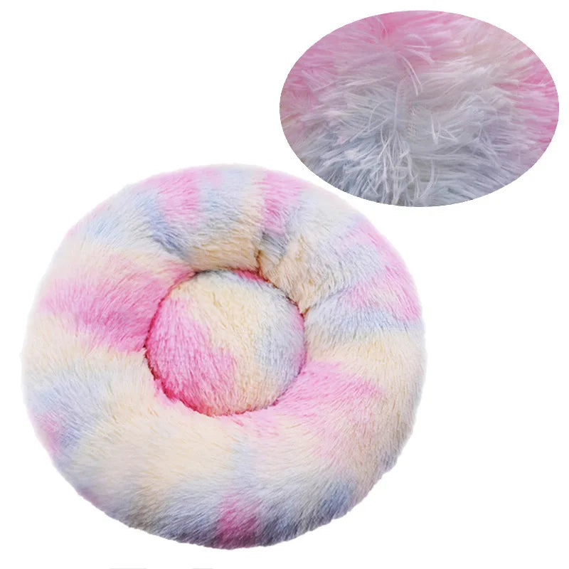 CalmPaw™ Donut Pet Bed – Plush Calming Bed for Dogs & Cats