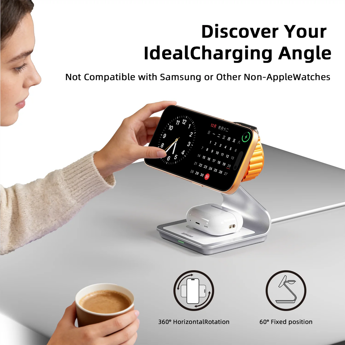 MagDock™ 3-in-1 Magnetic Wireless Charging Station
