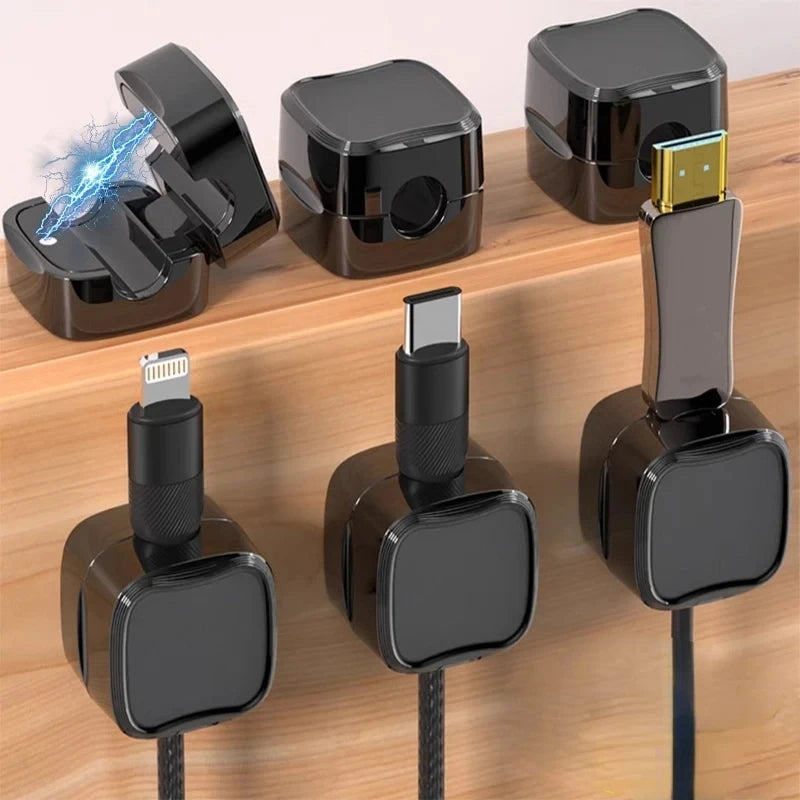 SnapClip™ Magnetic Cable Clip Organizer – Adhesive Desk Wire Holder (1 or 6-Pack)