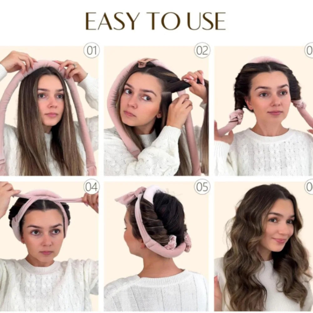 SilkWave™ Heatless Curler Headband – Overnight Curls | 4 Colors
