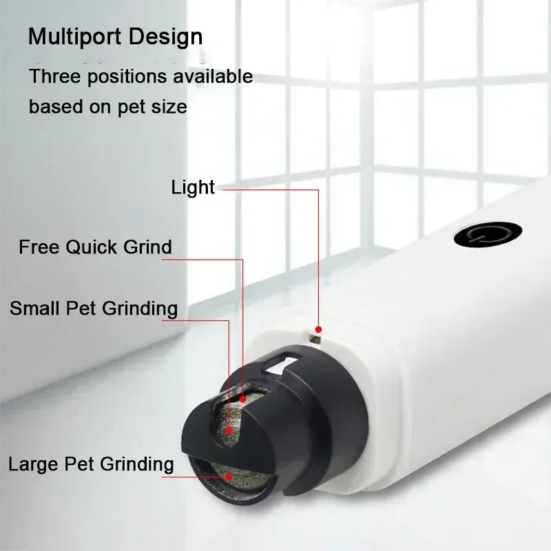 PawBuff™ USB Rechargeable Pet Nail Grinder with LED Light