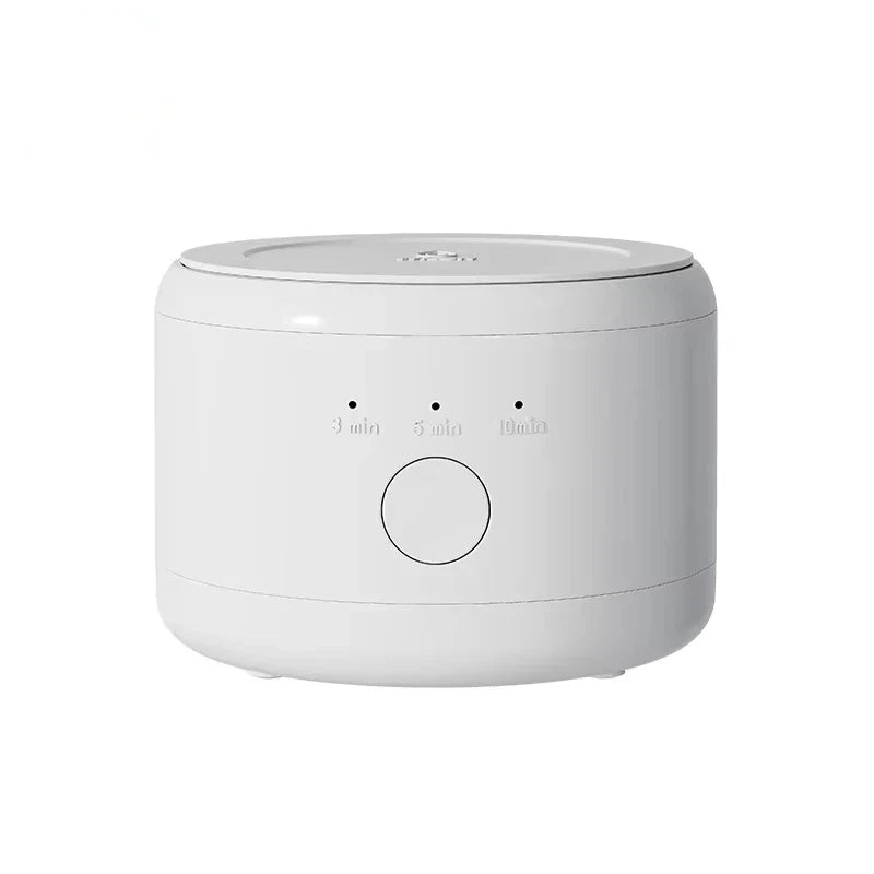 White electronic device with buttons on a white background
