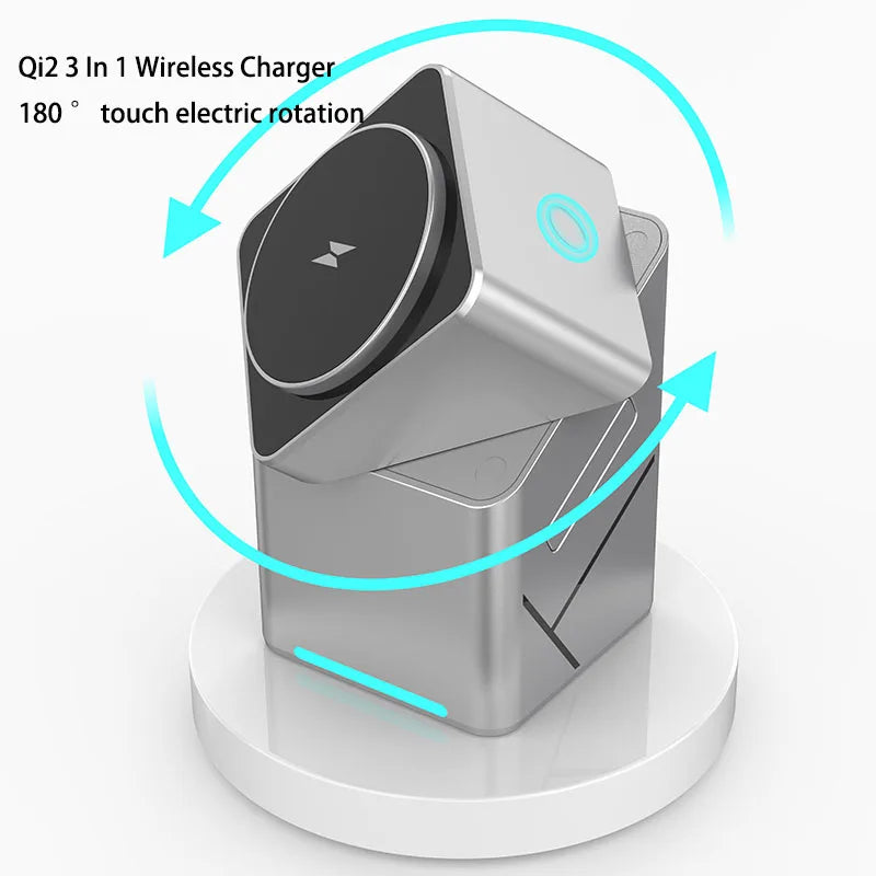 TriDock™ Qi2 3-in-1 Magnetic Wireless Charger Stand