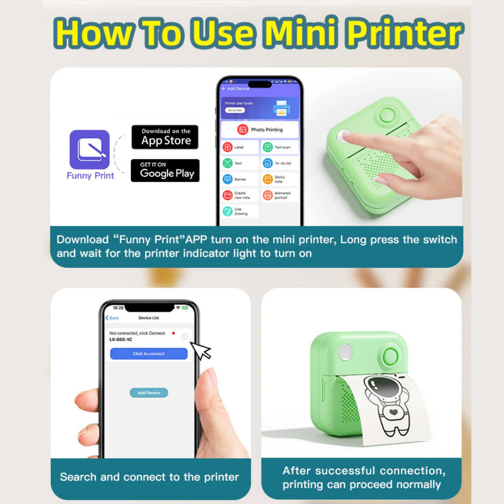 LabelPop™ Mini Thermal Sticker & Photo Printer