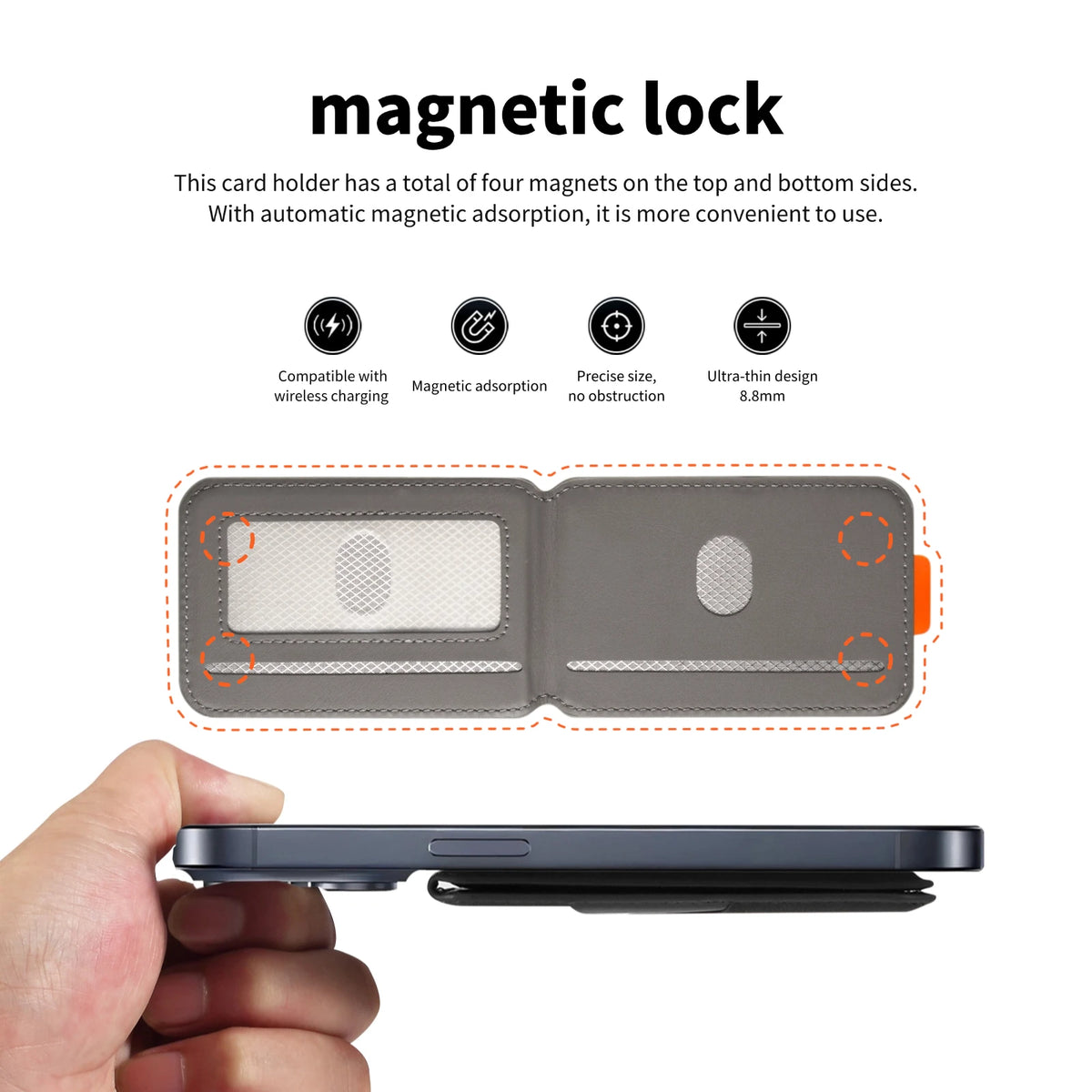 MagVault™ Magnetic Phone Card Holder Wallet – RFID Blocking, MagSafe Compatible