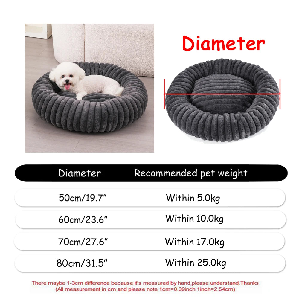 CalmPaw™ Donut Pet Bed – Plush Calming Bed for Dogs & Cats