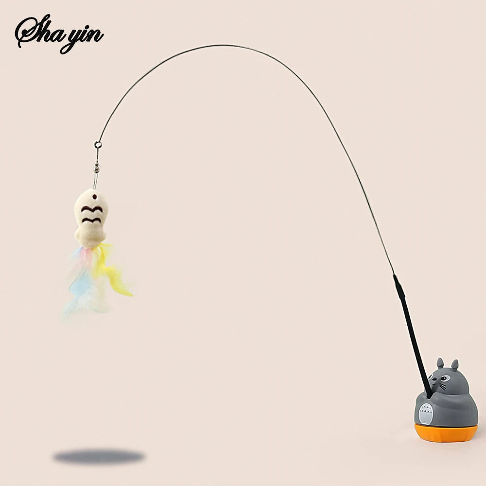 PounceSpin™ 360° Interactive Feather Cat Toy with Suction Cup Base