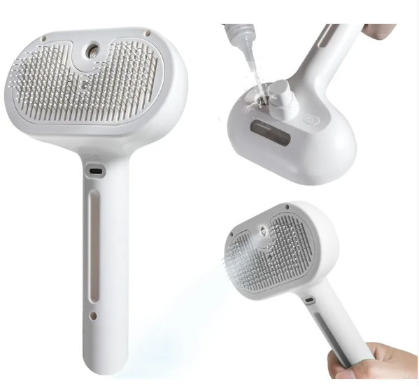Pet Hair Spray Brush – 2-in-1 Grooming & Detangling Sprayer