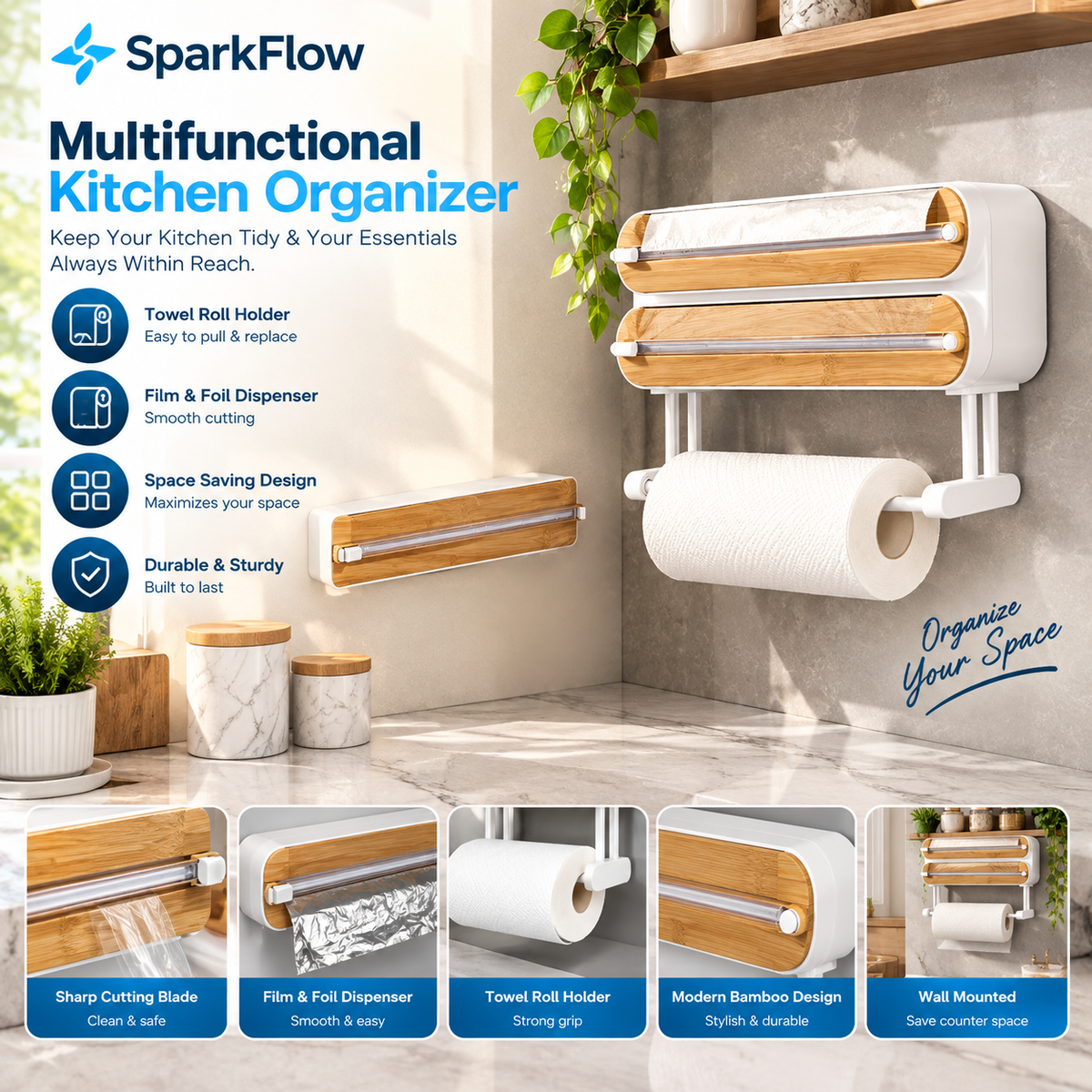 WrapEase™ Wall-Mount Wrap & Foil Dispenser