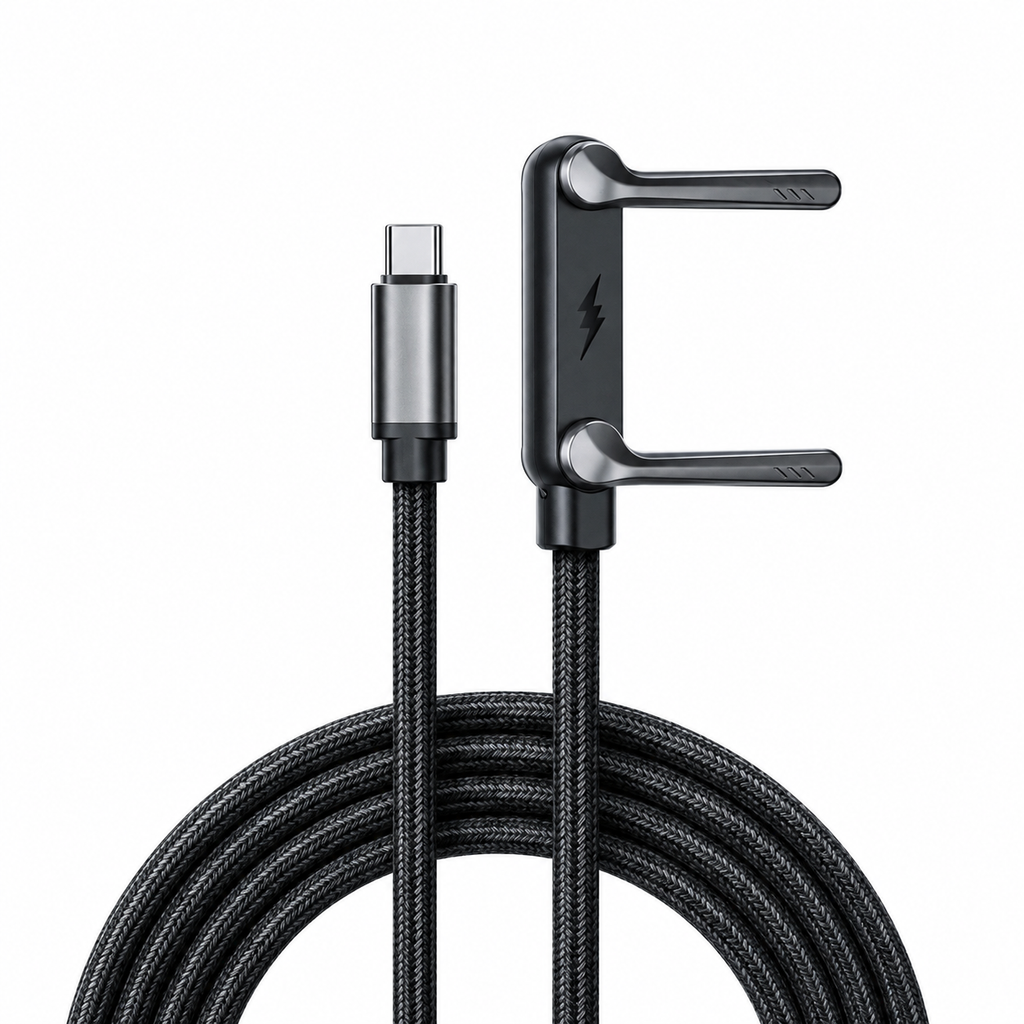 FlexCharge™ 240W Braided USB-C Cable with Foldable Stand