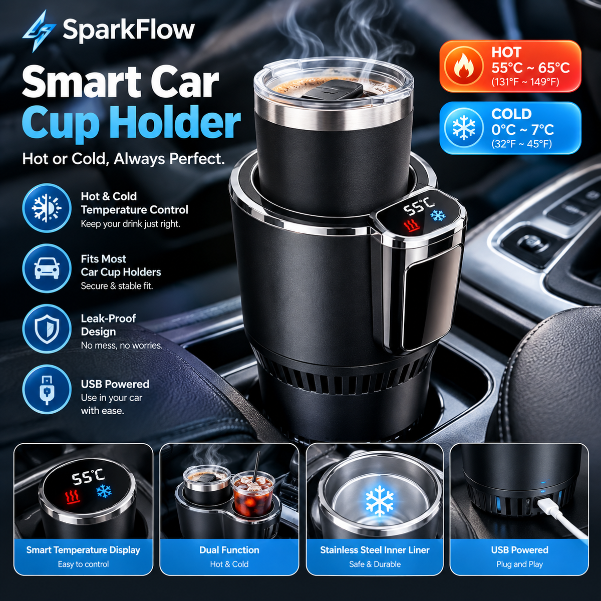 DriveTemp™ Car Cup Warmer & Cooler